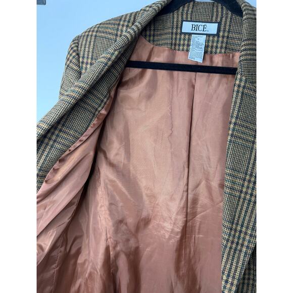 Vintage BICE Wool Blend Plaid Blazer Women’s Size 12 Old Money Equestrian Prep - Picture 4 of 8